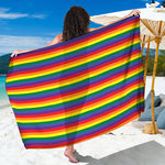 Rainbow Stripe Print Beach Sarong Wrap
