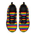 Rainbow Stripe Print Black Sneakers