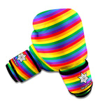 Rainbow Stripe Print Boxing Gloves