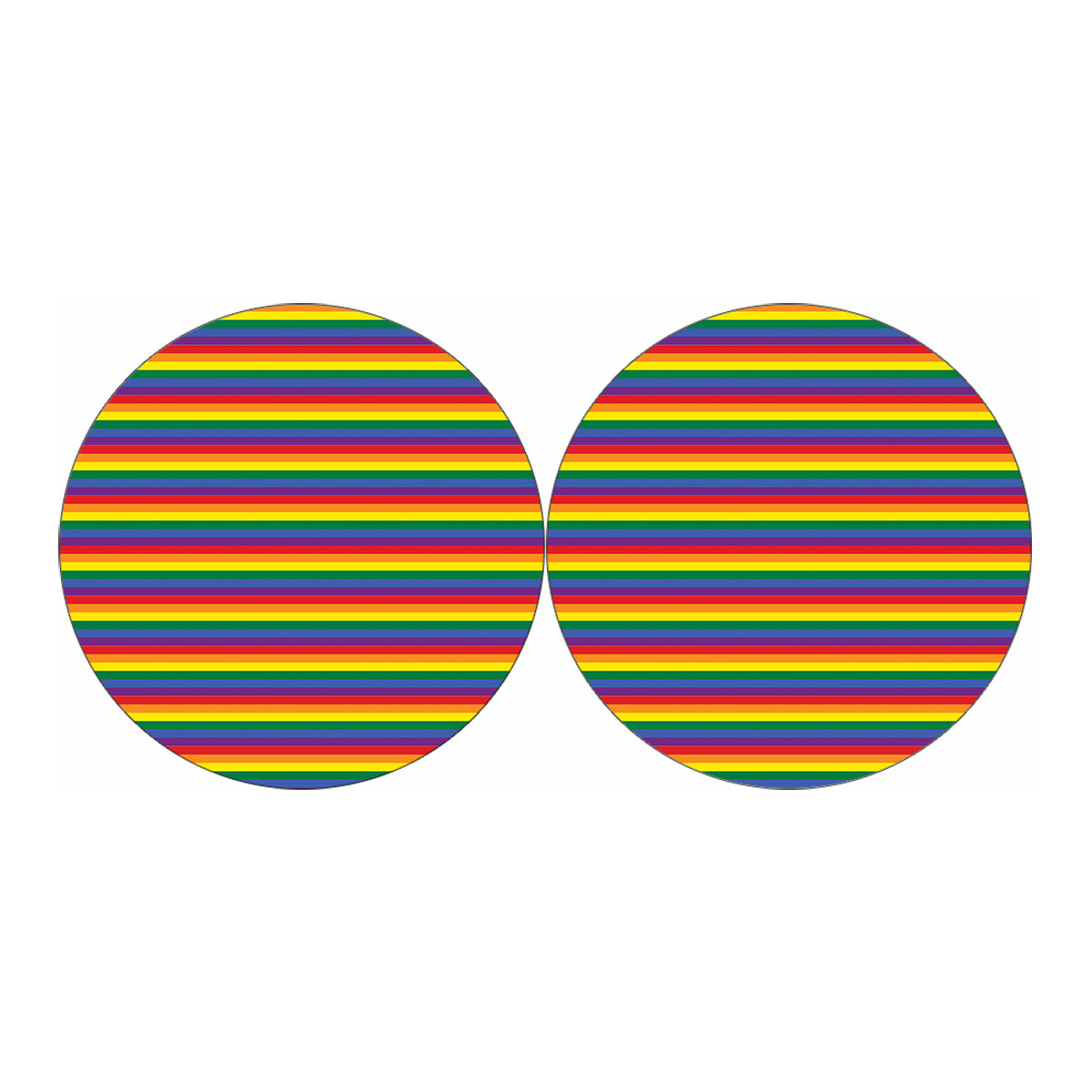 Rainbow Stripe Print Car Coasters