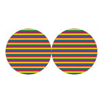 Rainbow Stripe Print Car Coasters
