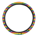 Rainbow Stripe Print Car Steering Wheel Cover