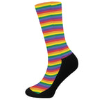 Rainbow Stripe Print Crew Socks