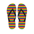 Rainbow Stripe Print Flip Flops