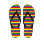 Rainbow Stripe Print Flip Flops