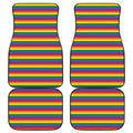 Rainbow Stripe Print Front and Back Car Floor Mats