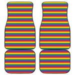 Rainbow Stripe Print Front and Back Car Floor Mats