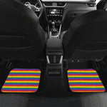 Rainbow Stripe Print Front and Back Car Floor Mats