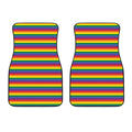 Rainbow Stripe Print Front Car Floor Mats