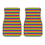 Rainbow Stripe Print Front Car Floor Mats