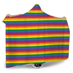 Rainbow Stripe Print Hooded Blanket