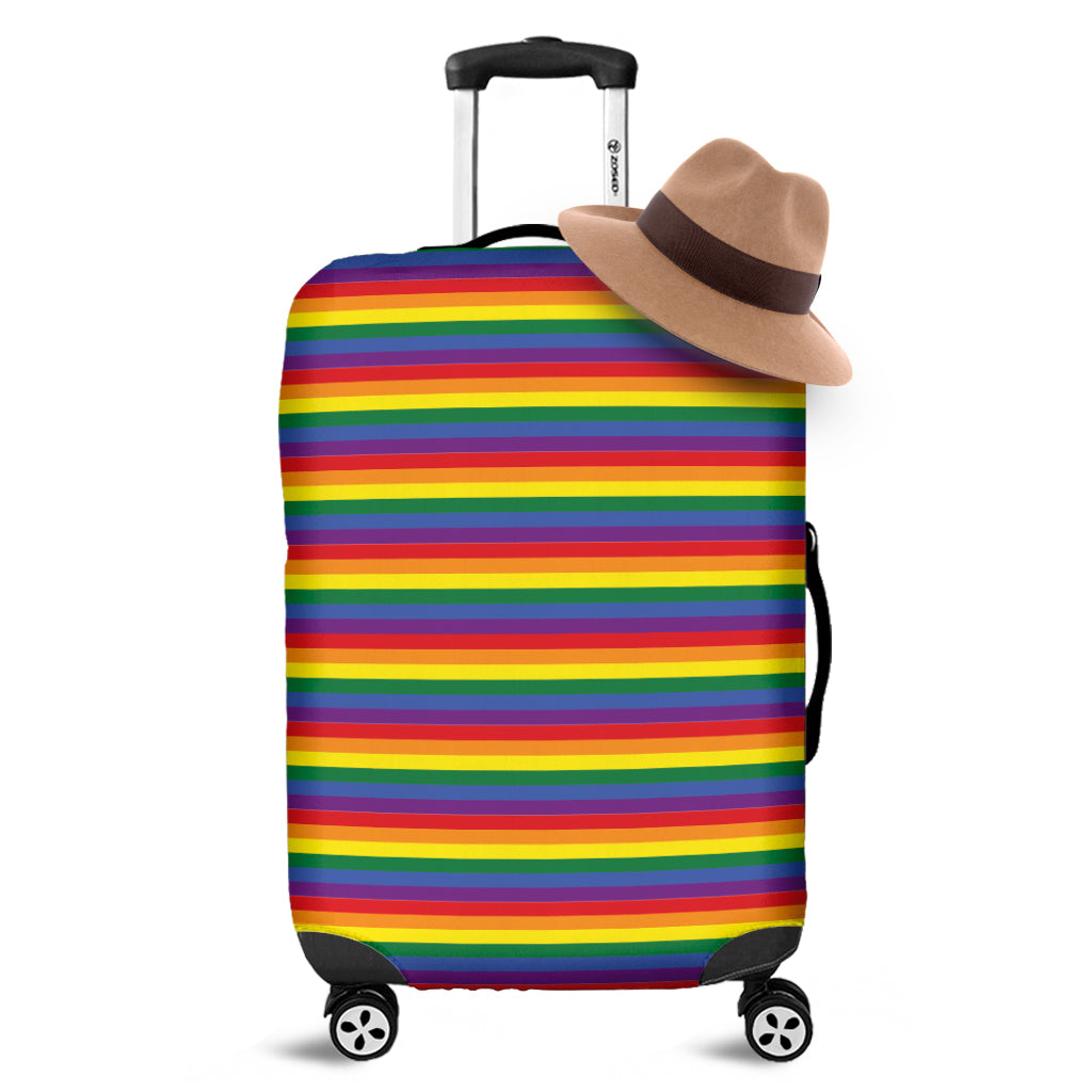 Rainbow Stripe Print Luggage Cover