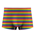 Rainbow Stripe Print Men's Boxer Briefs