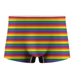 Rainbow Stripe Print Men's Boxer Briefs