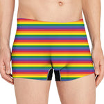 Rainbow Stripe Print Men's Boxer Briefs