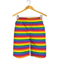 Rainbow Stripe Print Men's Shorts