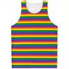 Rainbow Stripe Print Men's Tank Top