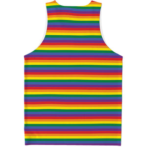 Rainbow Stripe Print Men's Tank Top