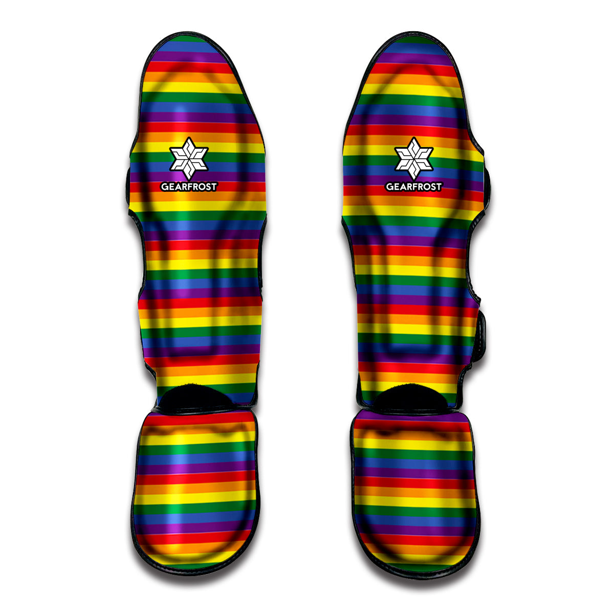 Rainbow Stripe Print Muay Thai Shin Guard
