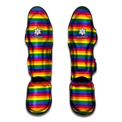 Rainbow Stripe Print Muay Thai Shin Guard