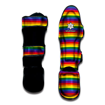 Rainbow Stripe Print Muay Thai Shin Guard