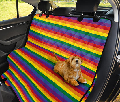 Rainbow Stripe Print Pet Car Back Seat Cover