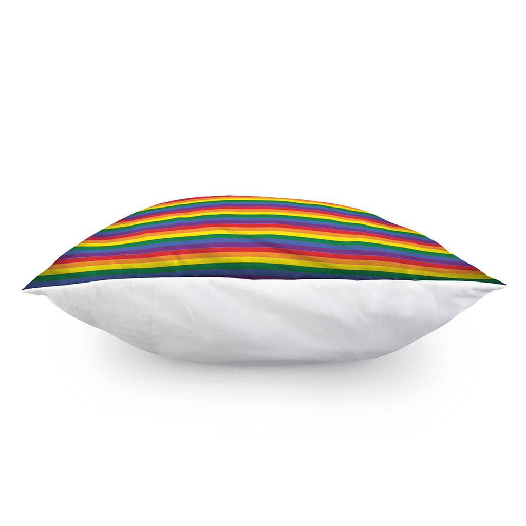 Rainbow Stripe Print Pillow Cover