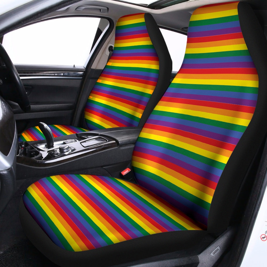 Rainbow Stripe Print Universal Fit Car Seat Covers