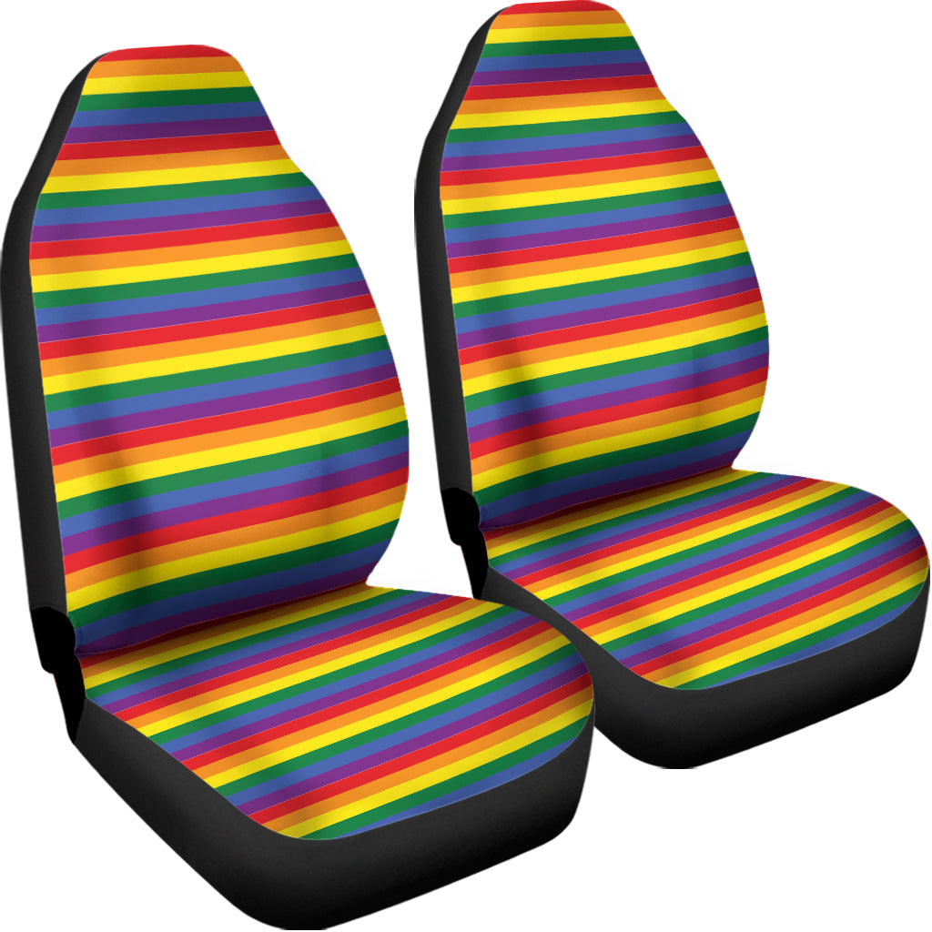 Rainbow Stripe Print Universal Fit Car Seat Covers