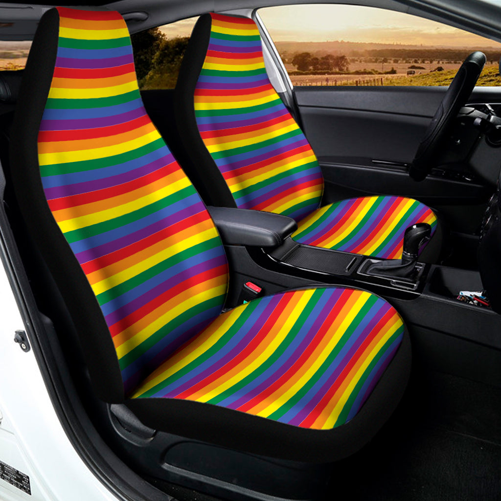 Rainbow Stripe Print Universal Fit Car Seat Covers