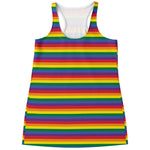 Rainbow Stripe Print Women's Racerback Tank Top