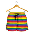 Rainbow Stripe Print Women's Shorts