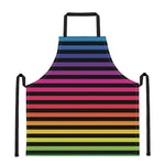 Rainbow Striped Pattern Print Apron