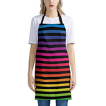 Rainbow Striped Pattern Print Apron