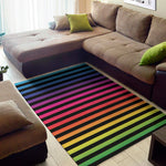 Rainbow Striped Pattern Print Area Rug