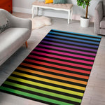 Rainbow Striped Pattern Print Area Rug