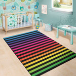 Rainbow Striped Pattern Print Area Rug