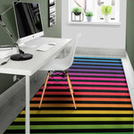 Rainbow Striped Pattern Print Area Rug