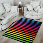 Rainbow Striped Pattern Print Area Rug