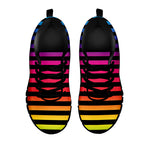 Rainbow Striped Pattern Print Black Sneakers