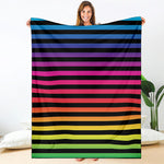 Rainbow Striped Pattern Print Blanket