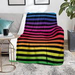 Rainbow Striped Pattern Print Blanket