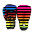 Rainbow Striped Pattern Print Boxing Gloves