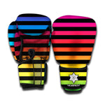 Rainbow Striped Pattern Print Boxing Gloves