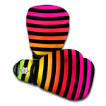 Rainbow Striped Pattern Print Boxing Gloves