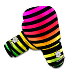 Rainbow Striped Pattern Print Boxing Gloves