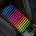 Rainbow Striped Pattern Print Car Center Console Cover