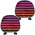 Rainbow Striped Pattern Print Car Headrest Covers