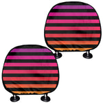 Rainbow Striped Pattern Print Car Headrest Covers