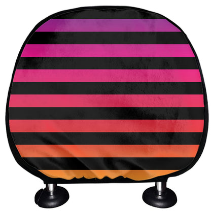 Rainbow Striped Pattern Print Car Headrest Covers